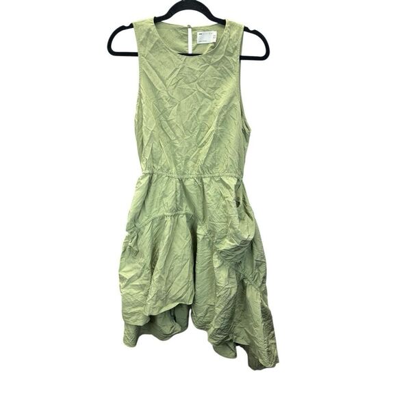 ASOS Design Green Sleeveless Tiered Ruffle Dress US 12 NWT Irregular Hem - Picture 2 of 14